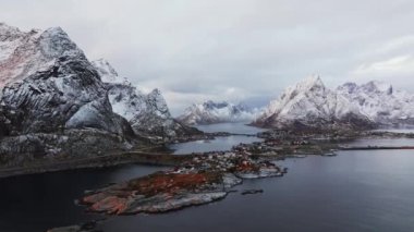 Kuzey Norveç 'teki Lofoten Adaları' na ait hava görüntüleri.