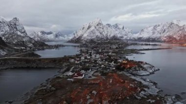 Kuzey Norveç 'teki Lofoten Adaları' na ait hava görüntüleri.