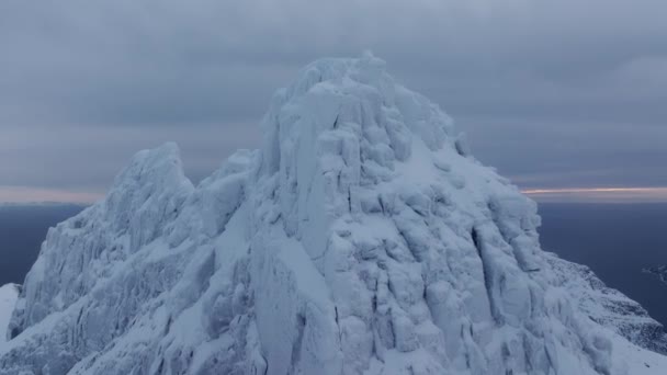 Sifat Norwegia Drone Shot Vestland Area Winter — Stok Video