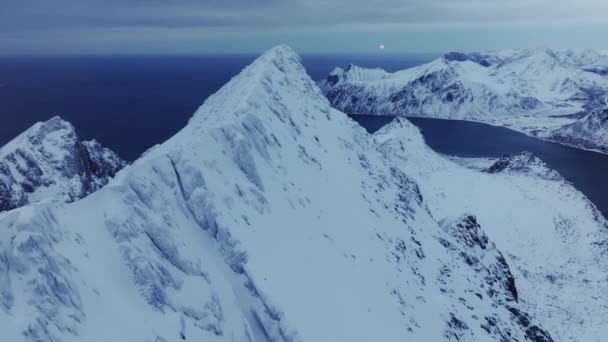 Natura Della Norvegia Drone Colpi Intorno Vestland Zona Inverno — Video Stock