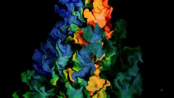 Real Shot Color Paint Drops Water Slow Motion Ink Swirling — Stock Video