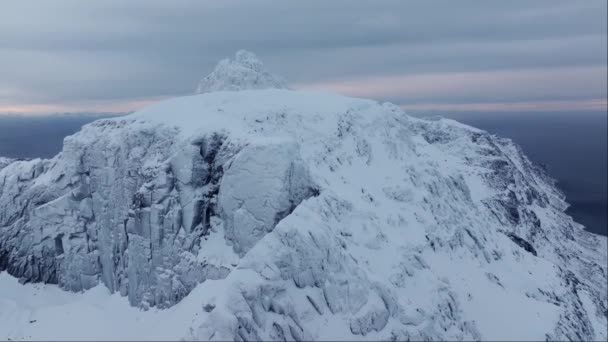 挪威的性质 冬季在维斯特兰地区附近的无人机射击 — 图库视频影像