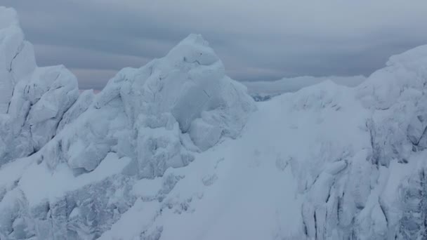 Natuur Van Noorwegen Drone Shots Rond Vestland Gebied Winter — Stockvideo
