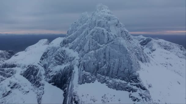 Przyroda Norwegii Zdjęcia Dronów Okolicach Vestland Zimą — Wideo stockowe