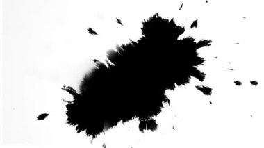 Mürekkep arkaplanı. Gerçeküstü evren. Siyah simli sıvı, beyaz üzerine kopya alanı yayıyor..