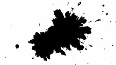 Mürekkep arkaplanı. Gerçeküstü evren. Siyah simli sıvı, beyaz üzerine kopya alanı yayıyor..