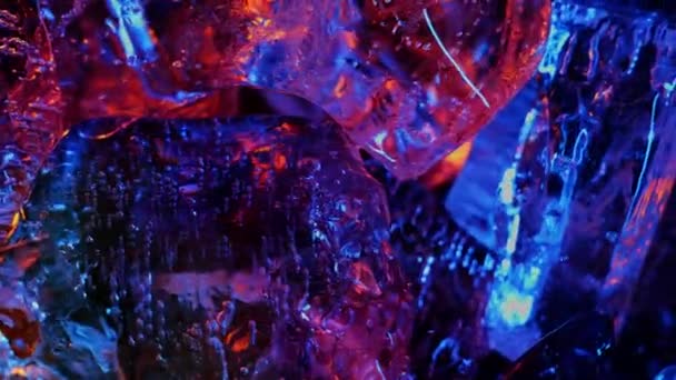 Eiswürfel Auf Farbe Feuerlicht Abstrakte Tapete Stock-Filmmaterial