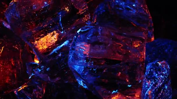 Cubo Gelo Sobre Luz Fogo Colorida Papel Parede Abstracto Filmagem De Stock Royalty-Free