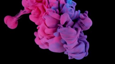 Suya karıştırılmış beyaz ve mavi soyut mürekkep