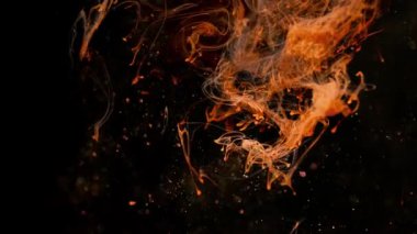 Siyah arkaplanda titreşen parçacık altın tozu. Metin için soyut görüntü arkaplanı. Yüksek kalite 4k görüntü