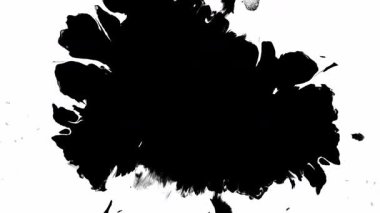 Siyah mürekkebin dinamik sıçraması temiz ve minimal bir arkaplanda göz alıcı ve çarpıcı bir görsel kontrast yaratır.