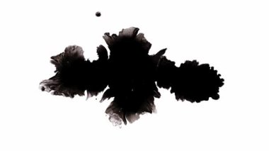 Çarpıcı ve dramatik siyah mürekkep lekesi belirgin bir şekilde sanatsal akıcılık ve kontrastlık sergiliyor.