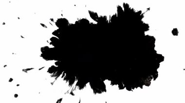 Yüksek kaliteli siyah mürekkep sıçramaları tasarım projeleri, video düzenleme ve sanatsal arkaplan yaratmak için mükemmeldir.