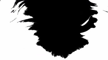 Yaratıcı projeler ve medya uygulamaları için ideal, dinamik siyah mürekkep temiz beyaz arkaplan üzerine sıçradı