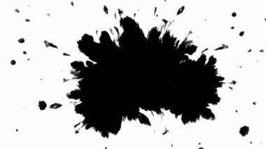 Çarpıcı siyah mürekkep sıçramaları çarpıcı sanatsal arka planlar ve videolar için moda efektler yaratır