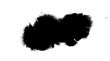 Beyaz arka planda, yaratıcı projeler için mükemmel sanatsal siyah mürekkep lekeleri koleksiyonu.