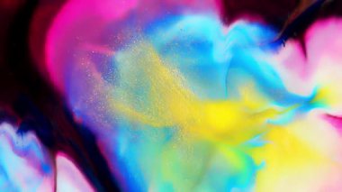 Büyüleyici dinamik renkli soyut akışkan bir arka plan canlı girdaplar ve karmaşık dokular sergiliyor.