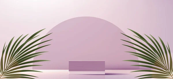 Lila Hintergrund Produkt Zeigt Podest Szene Mit Geometrischer Plattform Standbühne — Stockvektor