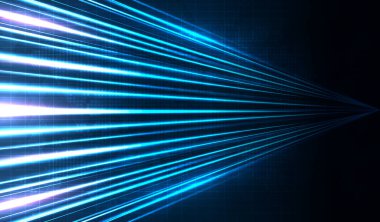 Mavi ışık çizgisi, fiber optik, hız çizgisi, 5g veya 6g 'lık kablosuz veri transferi için fütüristik arka plan, soyut olarak yüksek hızlı internet. İnternet ağı konsepti. vektör tasarımı.