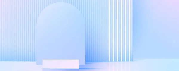Présentoir Podium Stand Avec Dégradé Bleu Rose Pour Présentation Des — Image vectorielle