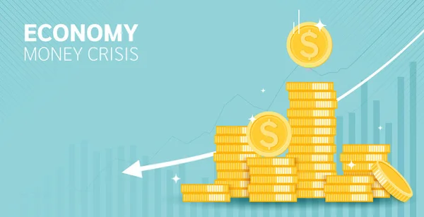 Ekonomická Krize Peněz Finanční Nestabilita Riziková Situace Nebo Hospodářská Recese — Stockový vektor