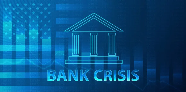 Banco Com Gráfico Soltar Seta Para Baixo Construção Crise Financeira — Vetor de Stock