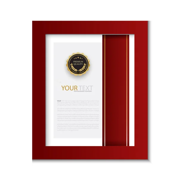 Plantilla Certificado Diploma Color Rojo Dorado Con Imagen Vectorial Lujo — Vector de stock