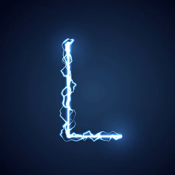 Letra Estilo Relâmpago Azul Alfabeto Relâmpago Trovão Parafuso Fonte Elétrica —  Vetores de Stock
