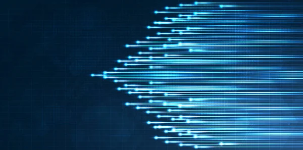 Blauer Lichtstreifen Glasfaser Speedline Futuristischer Hintergrund Für Drahtlose Datenübertragung Oder — Stockvektor