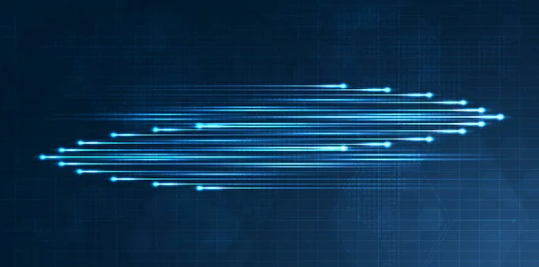 Синій Світловий Потік Оптоволоконний Лінія Швидкості Футуристичний Фон Технології Або — стоковий вектор