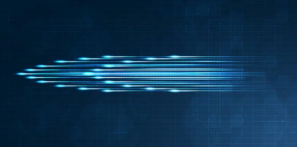 Blå Ljusstrimma Fiberoptik Hastighetslinje Futuristisk Bakgrund För Eller Teknik Trådlös — Stock vektor
