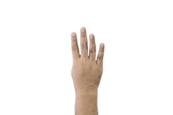 Close Man Rug Van Hand Open Uitgestrekte Hand Met Vijf — Stockfoto