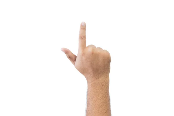 Dorso Mano Hombre Cerca Abrir Mano Extendida Mostrando Dos Dedos —  Fotos de Stock
