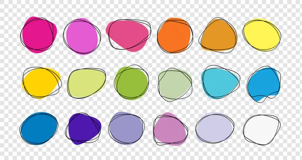 サークルラインセット メッセージノートマークデザイン要素のベクトルサークル 透明な背景に完全な円形の形の抽象的な色 ベクターデザイン — ストックベクタ