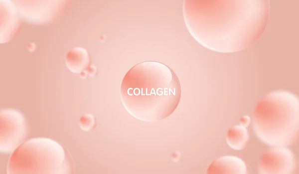 Drop Water Collagen Pink Structure Vitamin Solution Complex Chemical Formula — Stock Photo, Image
