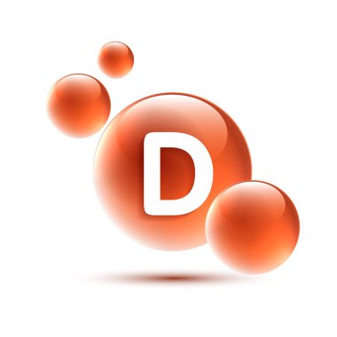 Su vitamini D vitamini kırmızı ve yapısal. Vitamin çözeltisi kompleksi ve doğadan gelen kimyasal formül. Güzellik tedavisi, beslenme, cilt bakımı. Kozmetik için tıbbi ve bilimsel kavramlar. vektör.