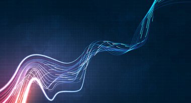 Mavi ışık çizgisi, fiber optik, hız çizgisi, 5g veya 6g 'lık kablosuz veri transferi için fütüristik arka plan, soyut olarak yüksek hızlı internet. İnternet ağı konsepti. vektör tasarımı.