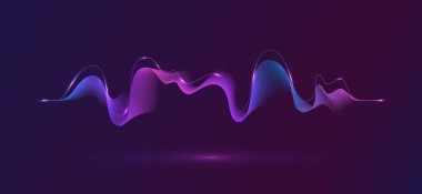 Müzik dalgası tasarımı için soyut dalgalı çizgiler. Soyut gradyan çizgi dalgalarıyla renkli dinamik dalgalar. Müzik konsepti, parti, teknoloji, modern. vektör tasarımı.