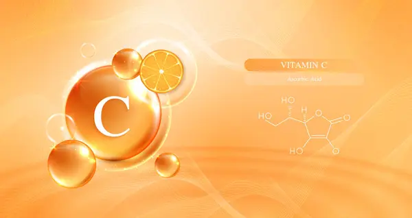 Vitamin Kapka Vitamin Krém Kolagen Komplex Séra Přírodní Péče Pleť Stock Vektory