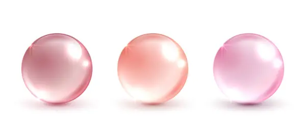 粉色水球在孤立的白色背景上 水滴护肤被吸收到皮肤和细胞中 使用广告 医学和科学概念 图库矢量图片