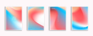 Gradyan arka plan vektör kümesi. yumuşak yumuşak portakal, kırmızı, beyaz ve mavi renkler uygulama, web tasarımı, web sayfaları, afişler, tebrik kartları için soyut arka plan. vektör tasarımı.
