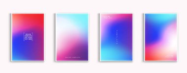 Gradyan arka plan vektör kümesi. yumuşak yumuşak portakal, kırmızı, beyaz ve mavi renkler uygulama, web tasarımı, web sayfaları, afişler, tebrik kartları için soyut arka plan. vektör tasarımı.