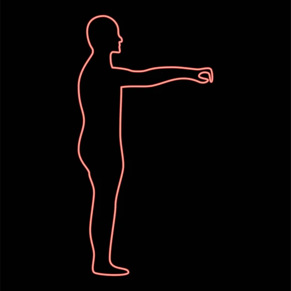 Неонове Зомбі Червоного Кольору Векторні Ілюстрації Зображення Плоский Стиль Світла — стоковий вектор