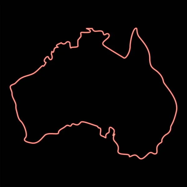 澳大利亚红彩色矢量图像平面光的霓虹灯图 — 图库矢量图片