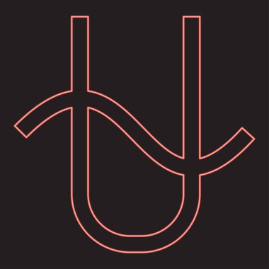 Neon ophiucus sembolü zodyak kırmızı renk vektör illüstrasyon resmi düz ışık