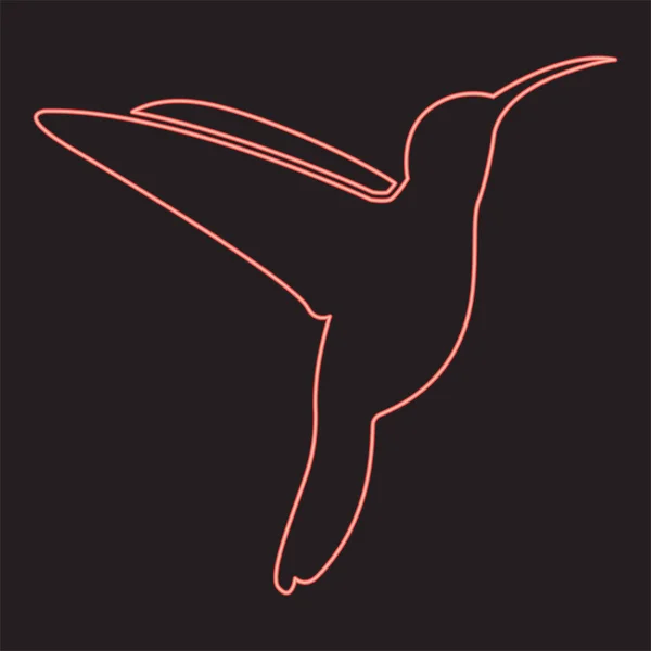 Неонове Колір Птахів Червоного Кольору Векторні Ілюстрації Зображення Плоский Стиль — стоковий вектор