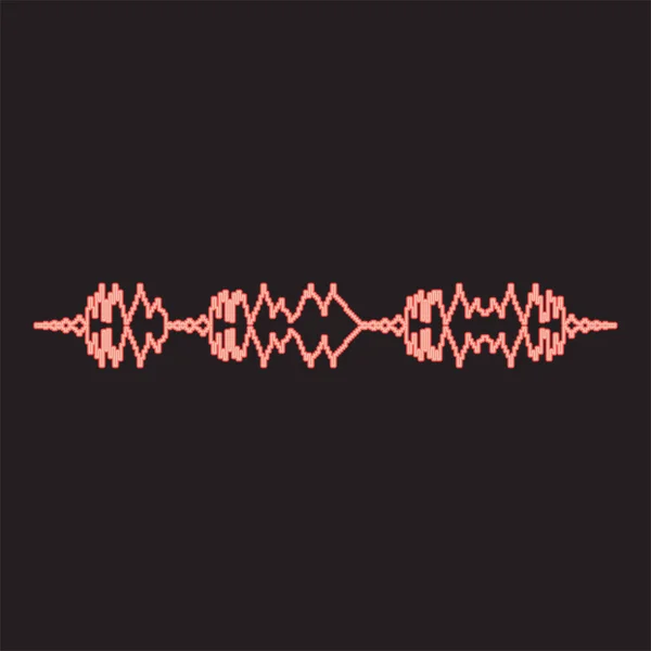 ネオンサウンドトラックパルス音楽プレーヤーオーディオ波イコライザー要素浮動音波赤色ベクトルイラストイメージフラットスタイルの光 — ストックベクタ