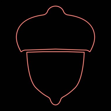 Neon palamutlu orman cevizi ikonlu renk vektör illüstrasyon resmi düz stil ışık