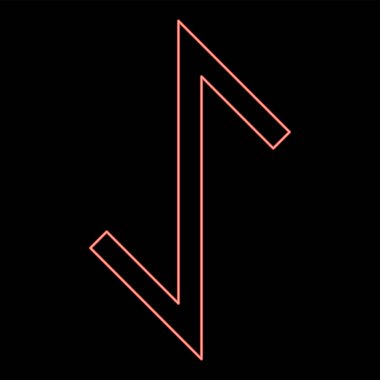 Neon eywas runik porsuk gücü egis sembolü kırmızı renk vektör illüstrasyon düz resim ışık