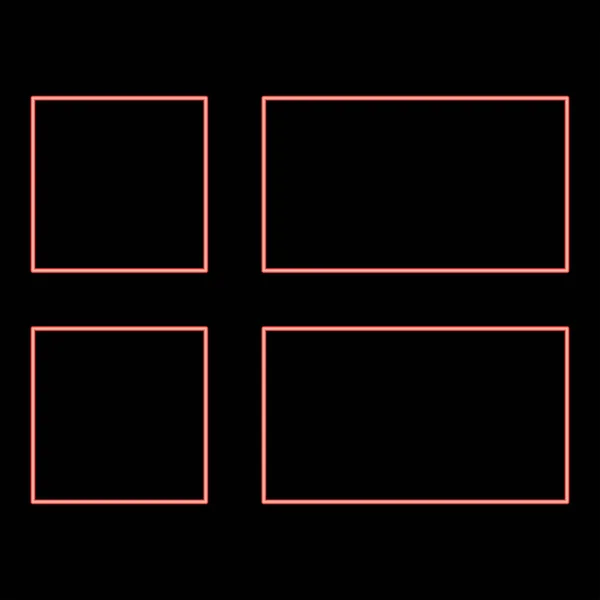 Neonový Prapor Dánska Červená Barva Vektor Ilustrace Obrázek Plochý Styl — Stockový vektor